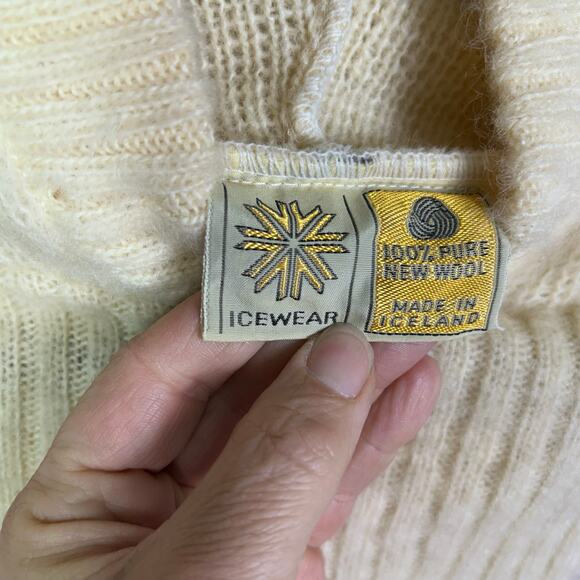 Icewear sweater poncho OS Vintage wool hood Made in Iceland Fair Isle oversized - Picture 11 of 14